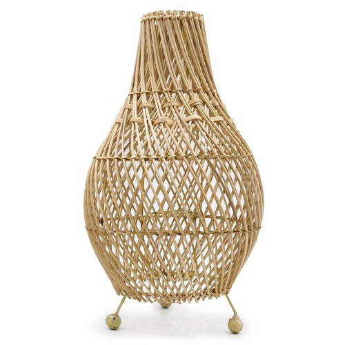 Handwoven rattan table lamp - handwoven,