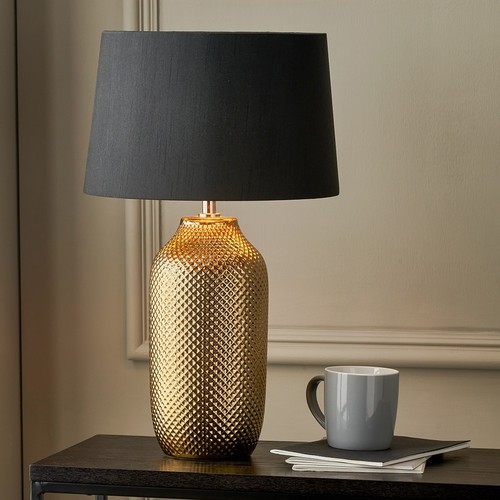 Gold ceramic table lamp - gold,
