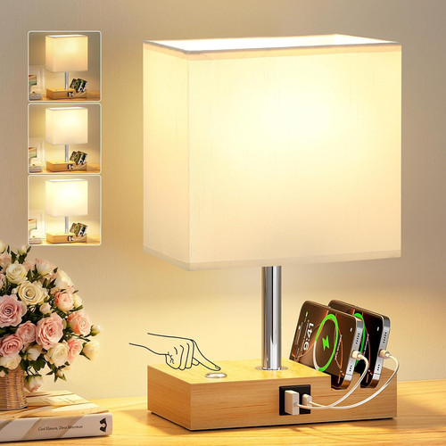 Bedside lamps wooden table - bedside,
