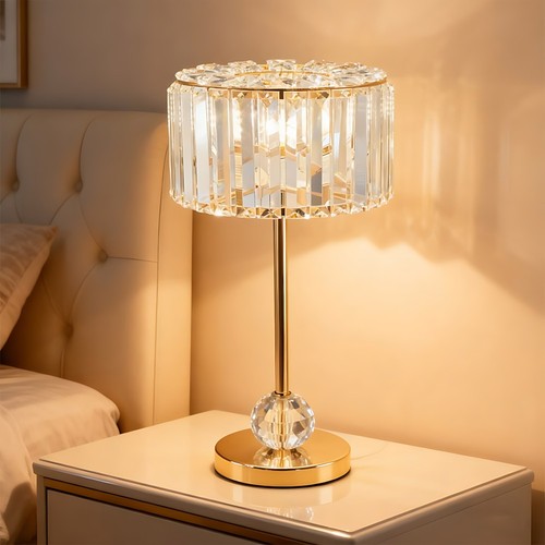 Luxury crystal table lamp gold - crystal,