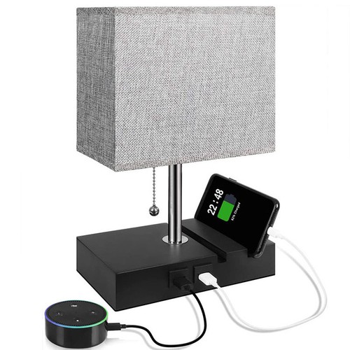 Usb bedside table - table, lamp