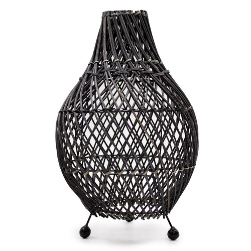 Handwoven rattan table lamp - handwoven,