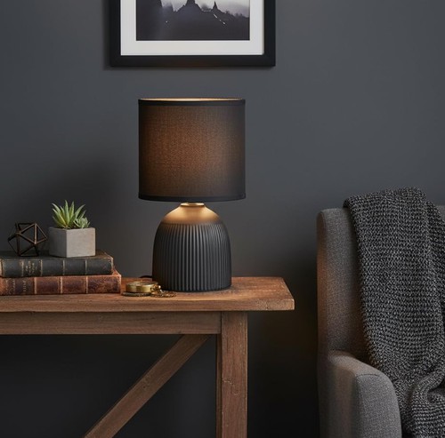 Mini ribbed bedside lamp - ribbed,