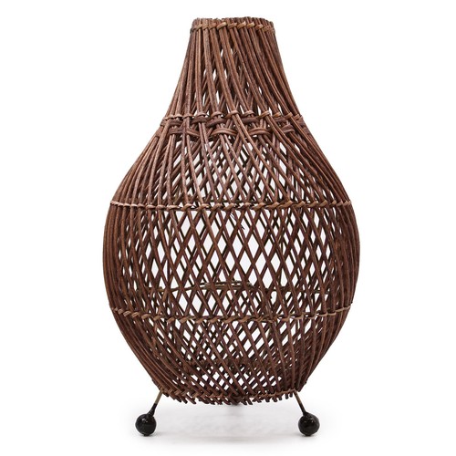 Handwoven rattan table lamp - handwoven,