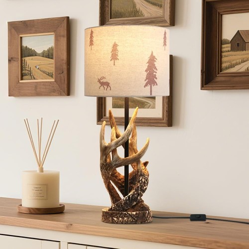 Antler table lamp rustic - lamp,,