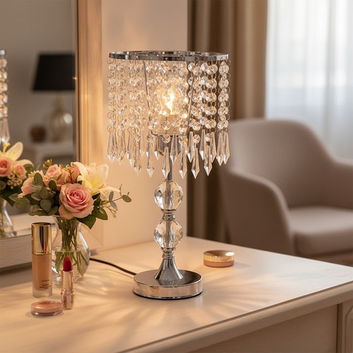 Elegant crystal table lamp - table,