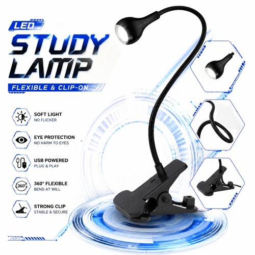 Usb led clip lamp - on,
