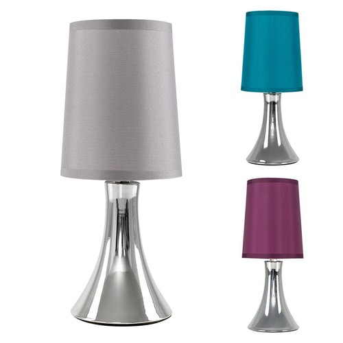 Chrome touch table lamp 31cm - chrome,