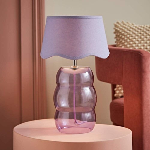 Lilac glass table lamp fabric - lilac,