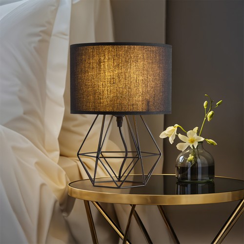 Elegant table lamp with fabric - elegant,