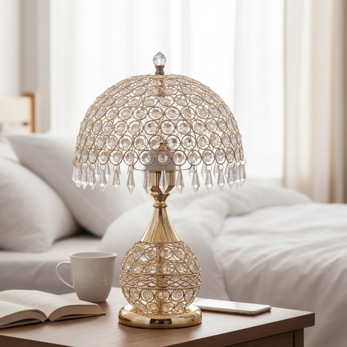 Elegant table lamp crystal - table,