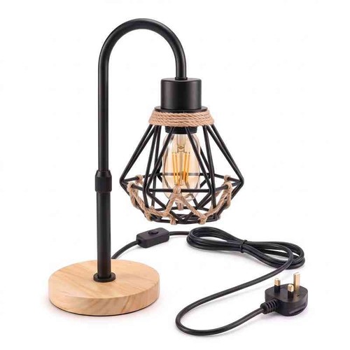 Wooden table lamp bedroom e27 - lamp,
